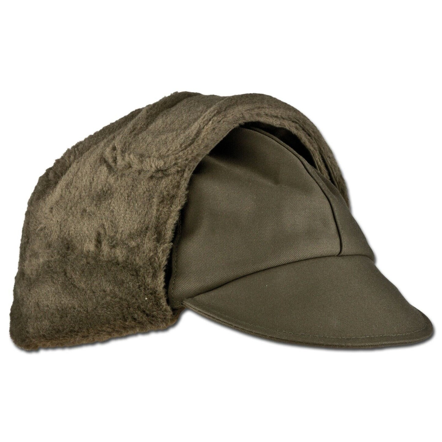 GERMAN MILITARY ARMY OD GREEN COLD WEATHER WINTER CAP/HAT EAR FLAPS