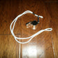 METAL NICKEL PLATED PEA CORK WHISTLE WITH LANYARD POLICE COACH EMERGENCY