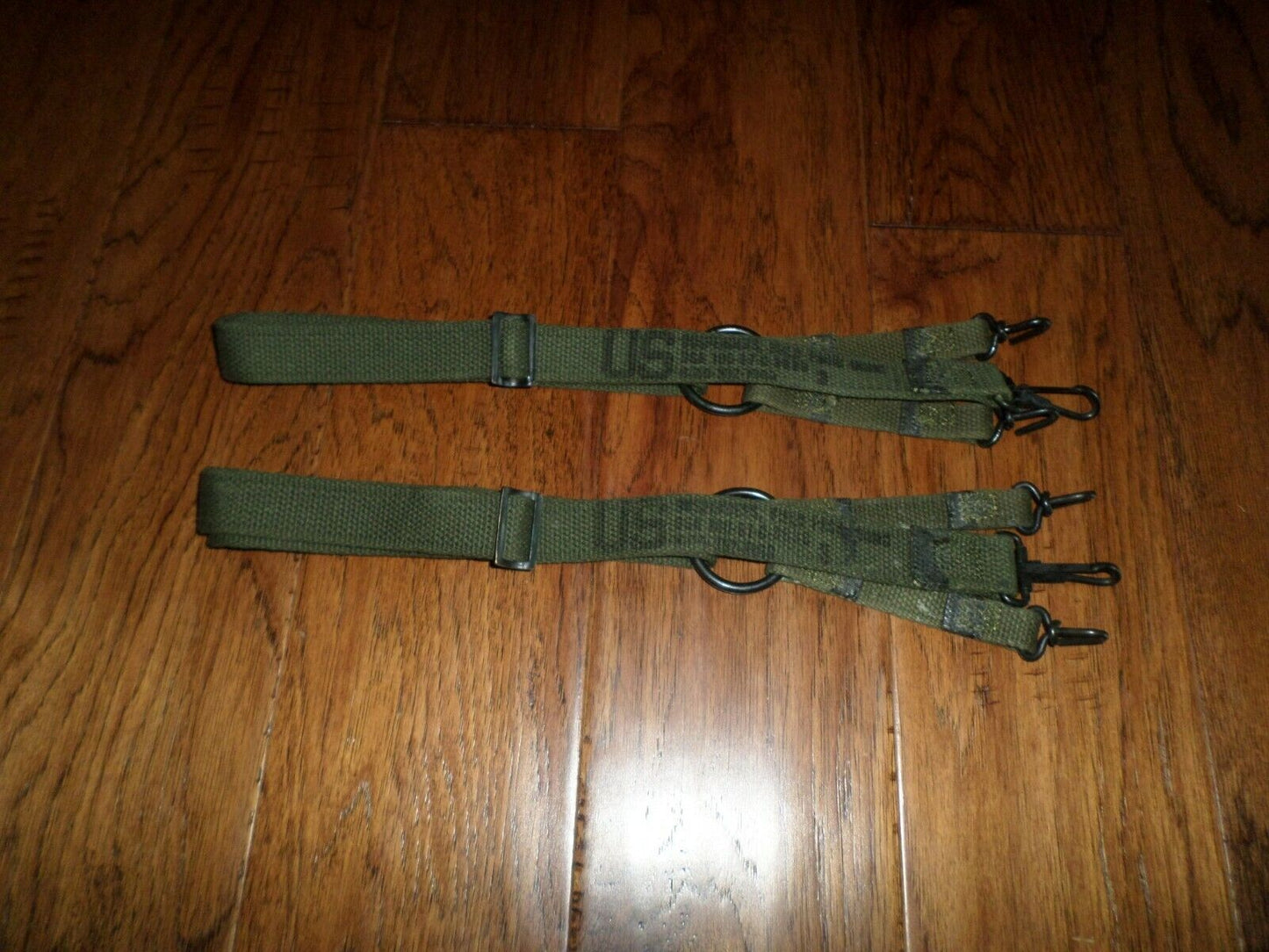 USMC MARINE CORPS VIETNAM ISSUE M1941 COMBAT FIELD SUSPENDERS DATED 1967-1968