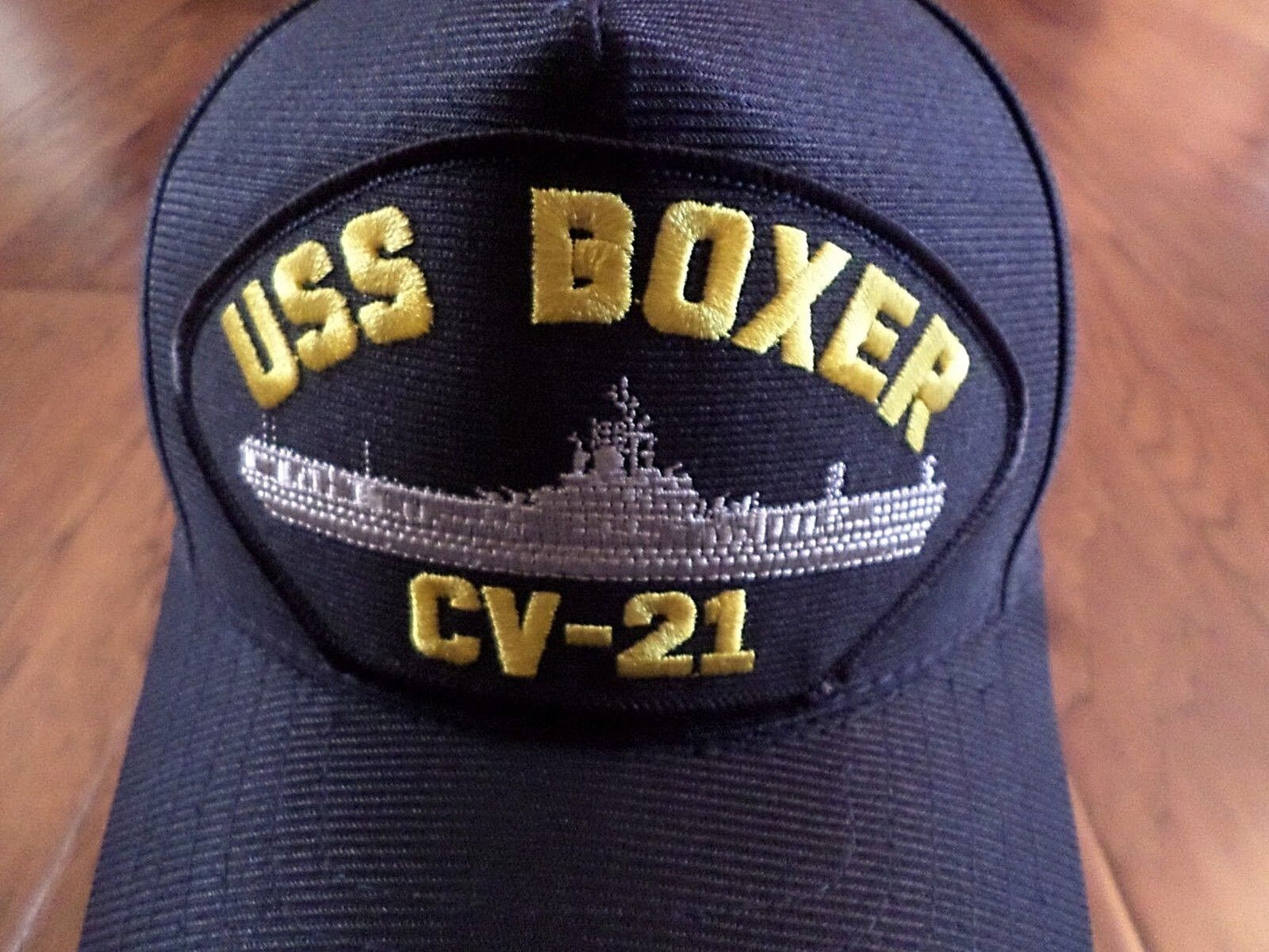 USS BOXER CV-21 NAVY SHIP HAT U.S MILITARY OFFICIAL BALL CAP U.S.A MADE