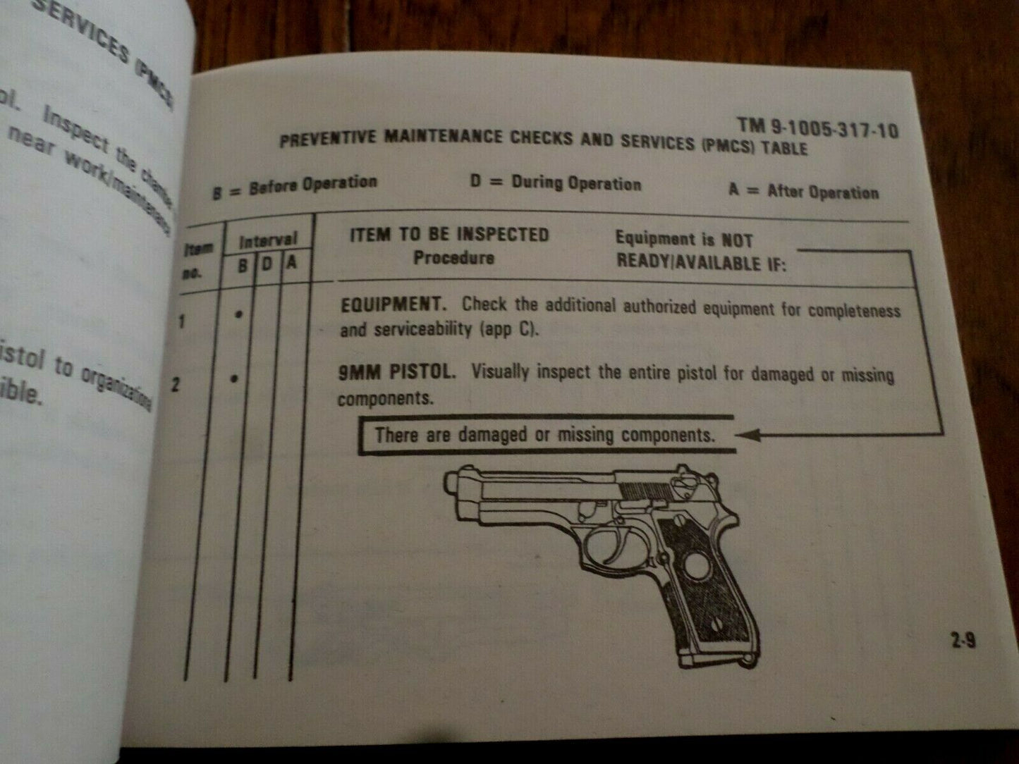 U.S ARMY BERETTA TAURUS HANDBOOK 92F TM PISTOL OPERATORS MAINTENANCE INSTRUCTION