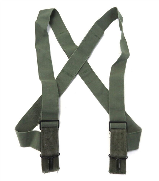 VINTAGE MILITARY ISSUE M-1950 TROUSER PANT SUSPENDERS ELASTIC OD GREEN USA MADE