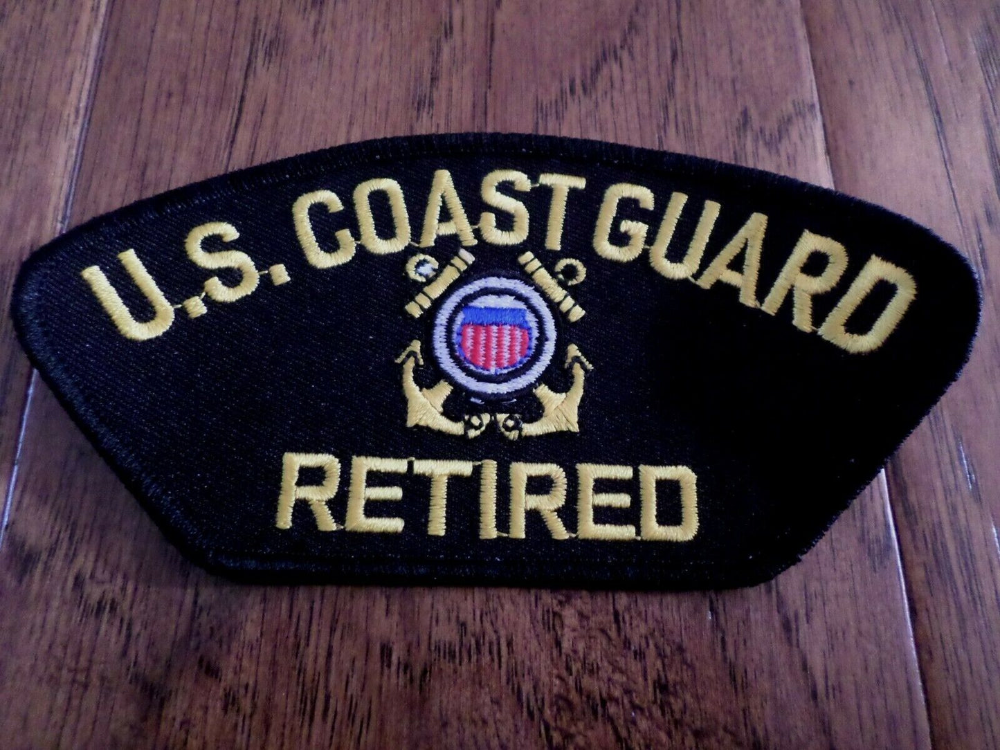 U.S COAST GUARD RETIRED HAT PATCH HEAT TRANSFER 5 1/4" X 2 3/4" INCHES