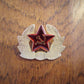 RUSSIAN MILITARY HAT CAP BADGE SINGLE POST 2" PIN SOVIET UNION HAMMER & CYCLE