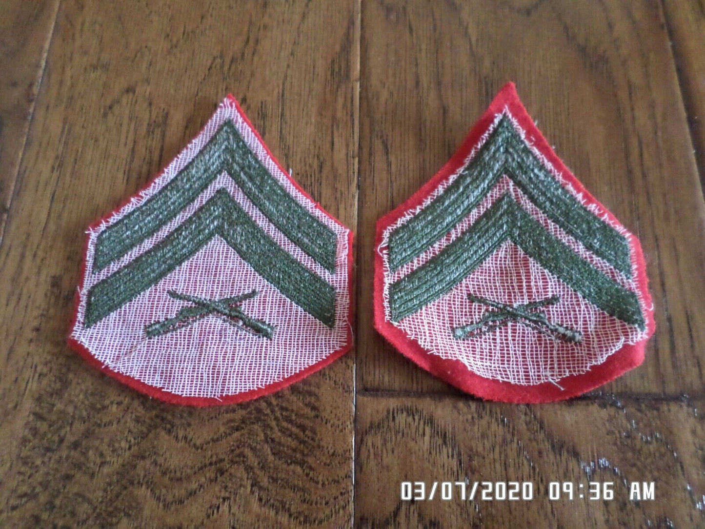 MARINE CORPS CORPORAL SHOULDER PATCHES ALPHA SERVICE DRESS UNIFORM CHEVRON