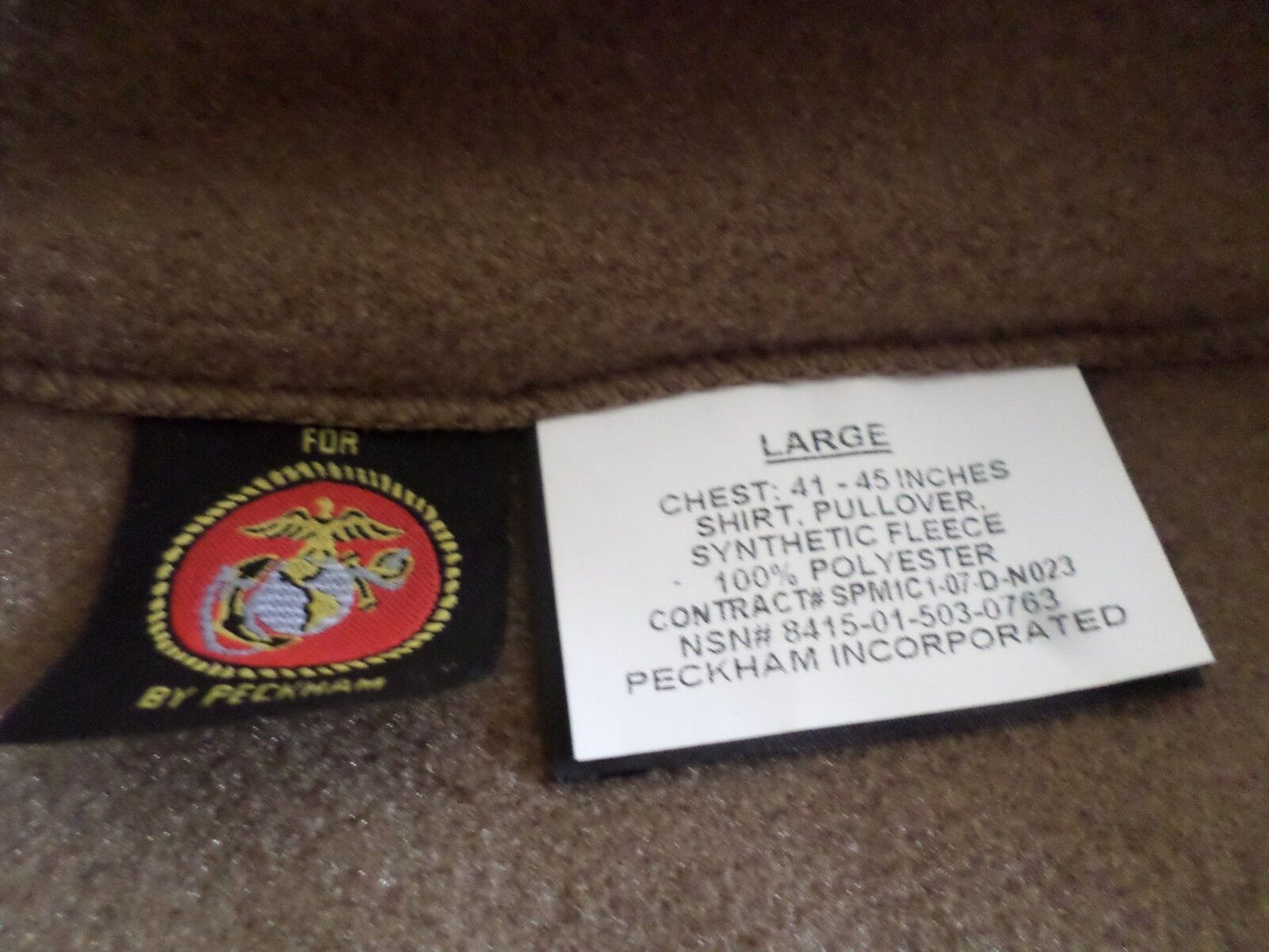 NEW U.S MARINE CORPS POLARTEC FLEECE PULLOVER JACKET SHIRT LARGE USA MADE