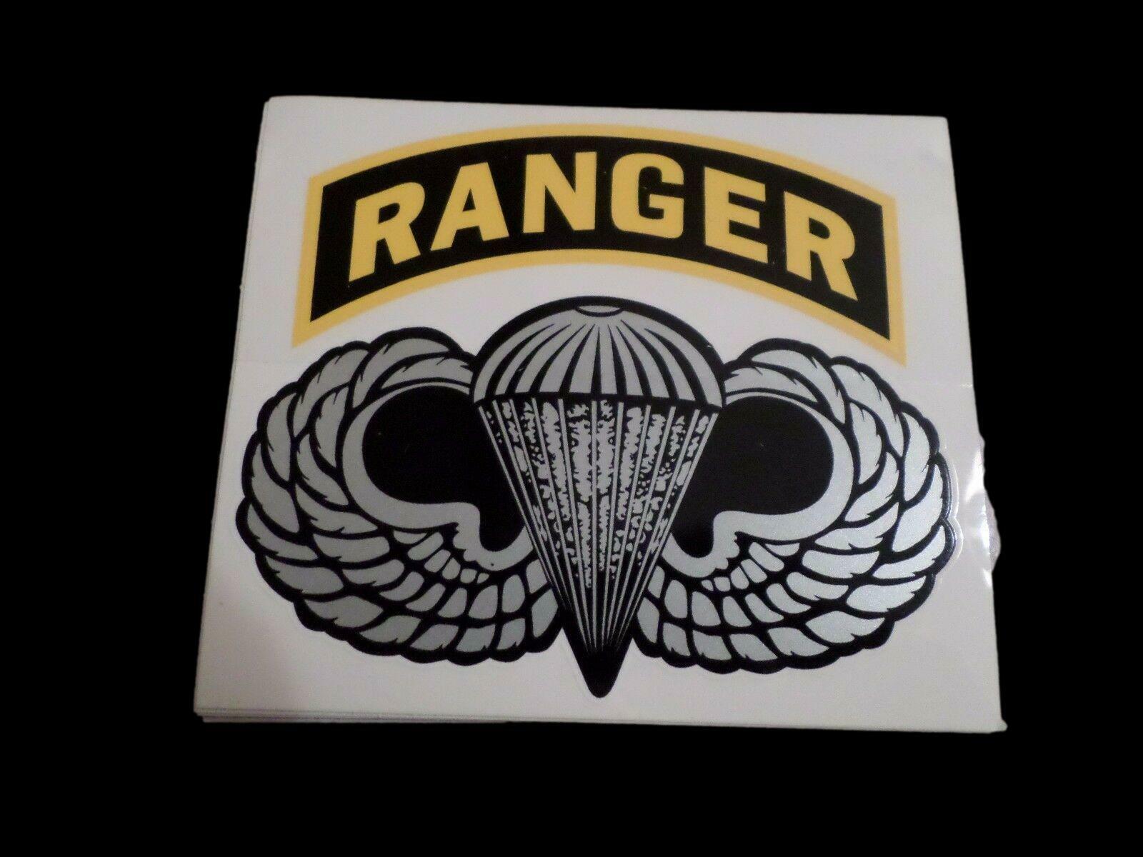 U.S MILITARY ARMY JUMP WINGS WITH RANGER ROCKER WINDOW DECAL STICKER ...