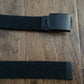 U.S MILITARY ISSUE BLACK WEB  BELT WITH BLACK ROLLER BUCKLE U.S ARMY 60" INCHES