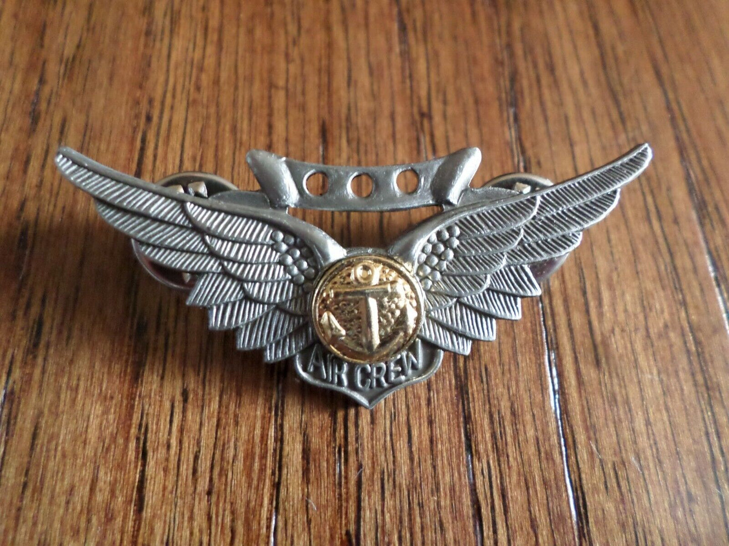 U.S MILITARY NAVY AIRCREW WINGS BADGE PIN DOUBLE POST BACK