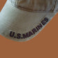U.S MILITARY MARINE CORPS EGA HAT CAP OD GREEN STONE WASHED