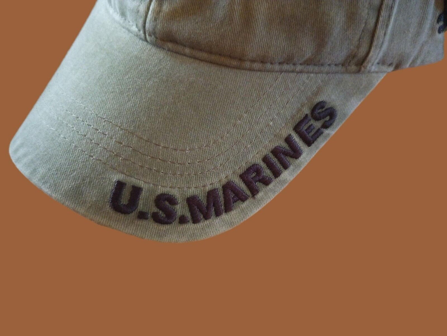 U.S MILITARY MARINE CORPS EGA HAT CAP OD GREEN STONE WASHED