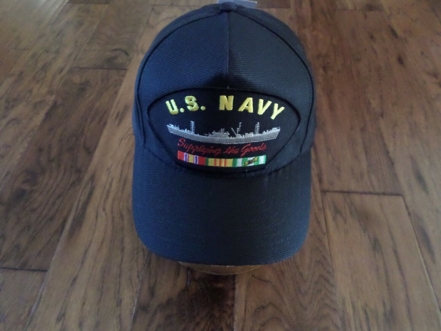 U.S NAVY VIETNAM SUPPLY SHIP HAT SUPPLYING THE GOODS MILITARY BALL CAP U.S MADE