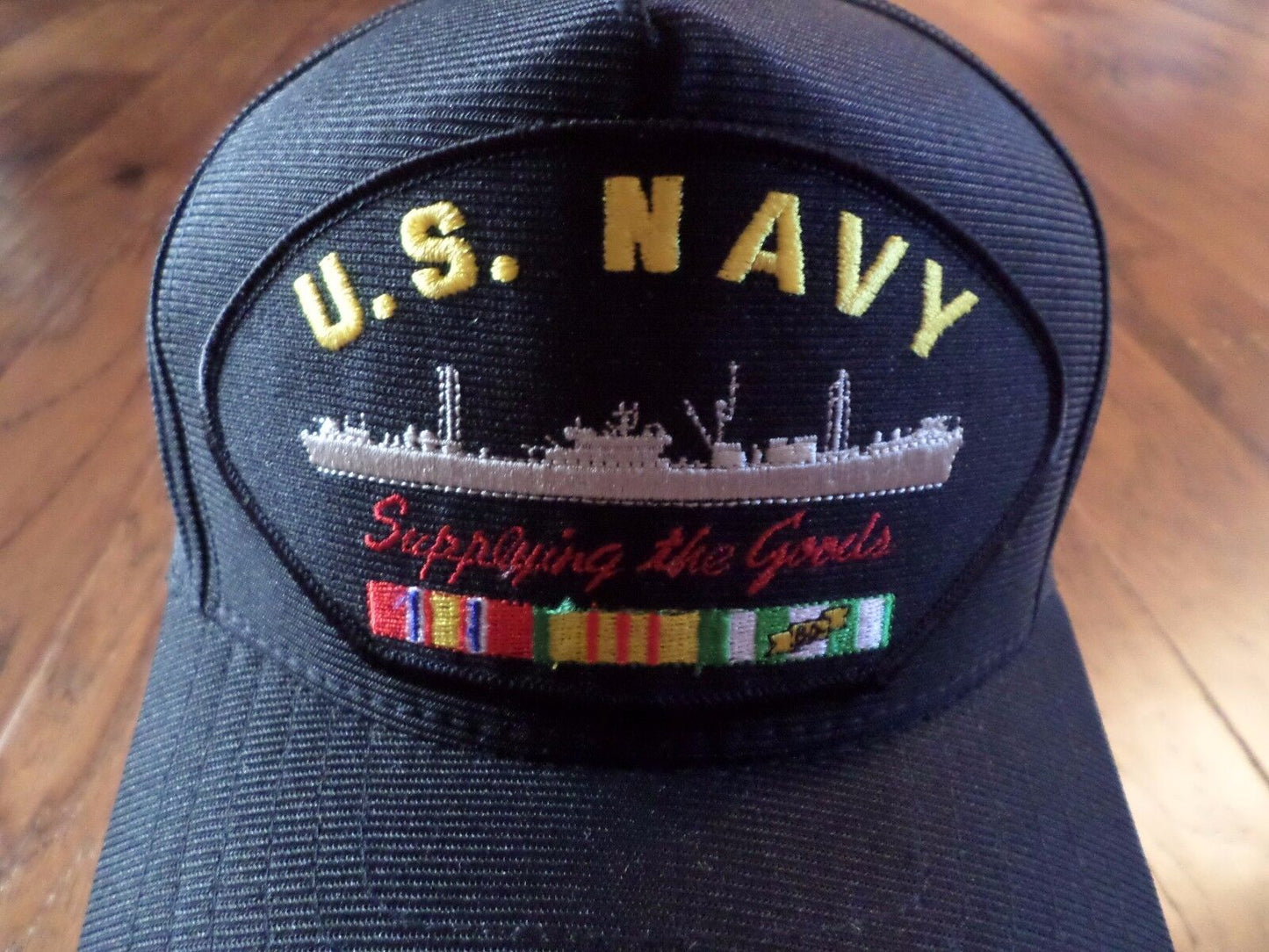 U.S NAVY VIETNAM SUPPLY SHIP HAT SUPPLYING THE GOODS MILITARY BALL CAP U.S MADE