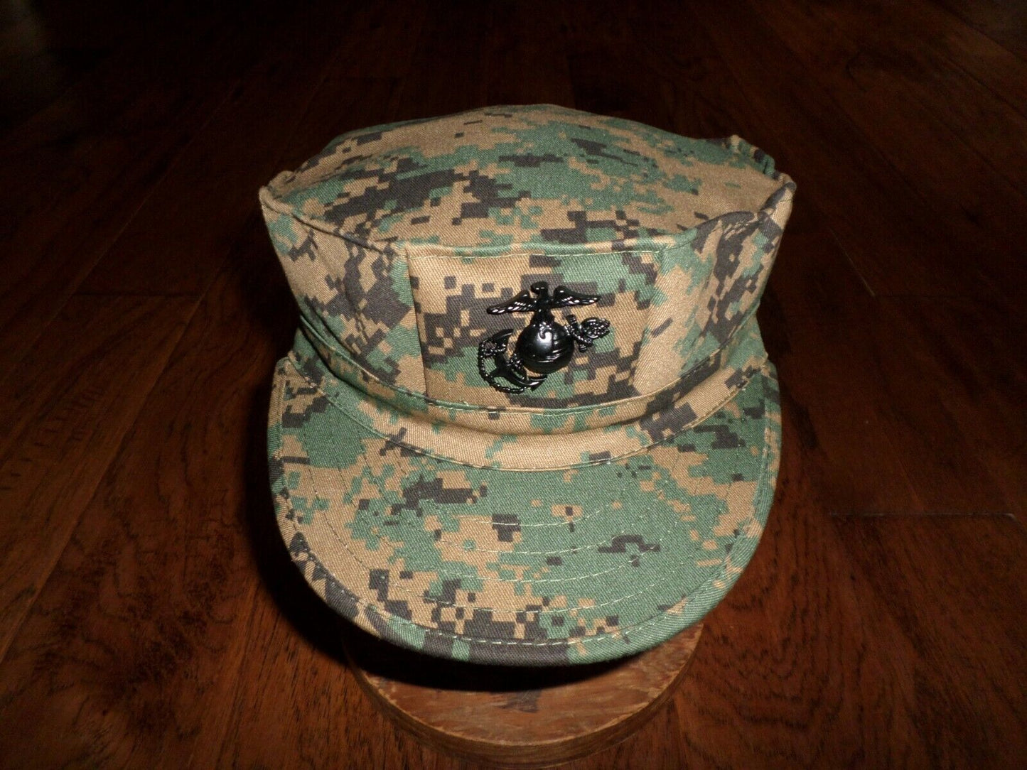 MARINE CORPS STYLE UTILITY HAT U.S.M.C DIGITAL WOODLAND CAP SIZE X-LARGE 7 3/4