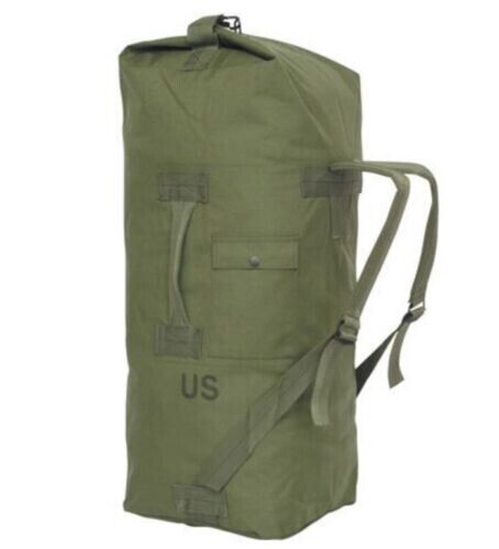 NEW VINTAGE MILITARY ISSUE CANVAS DUFFLE BAG EQUIPMENT SEA BAG USA MADE