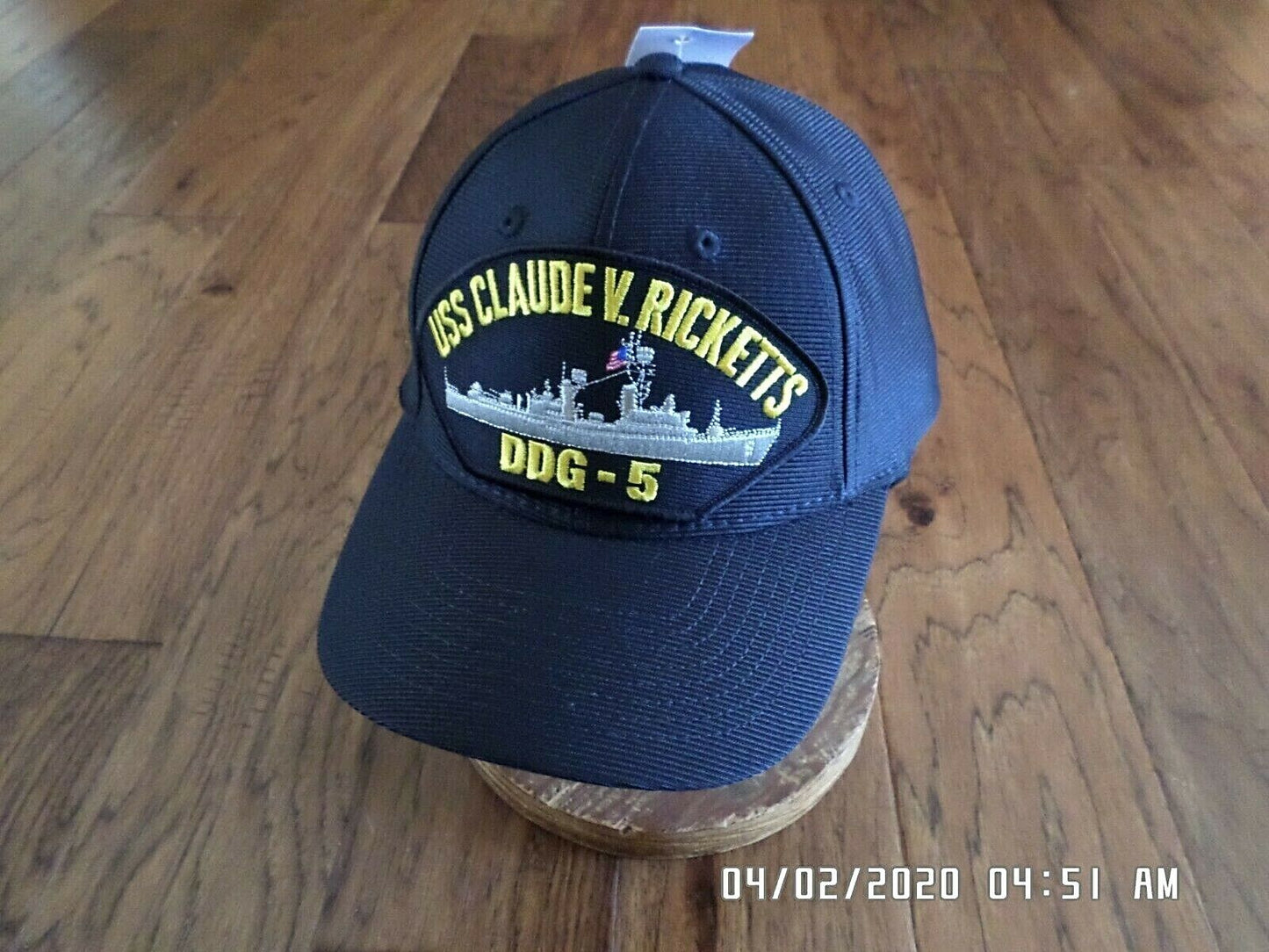 USS CLAUDE RICKETTS DDG-5 U.S NAVY SHIP HAT OFFICIAL MILITARY BALL CAP USA MADE