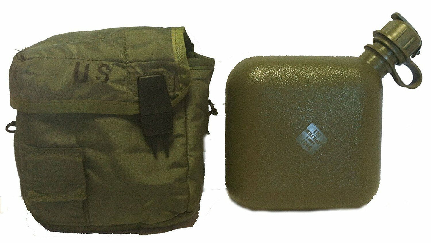 NEW U.S MILITARY ISSUE 2 QUART COLLAPSIBLE CANTEEN + COVER + STRAP NBC LID CAP