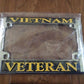 U.S MILITARY VIETNAM VETERAN METAL MOTORCYCLE LICENSE PLATE FRAME U.S.A MADE