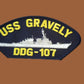 U.S NAVY SHIP HAT PATCH USS GRAVELY DDG-107 SHIP PATCH HEAT TRANSFER