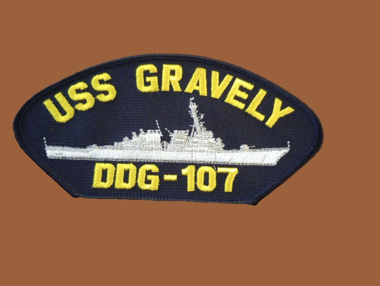 U.S NAVY SHIP HAT PATCH USS GRAVELY DDG-107 SHIP PATCH HEAT TRANSFER