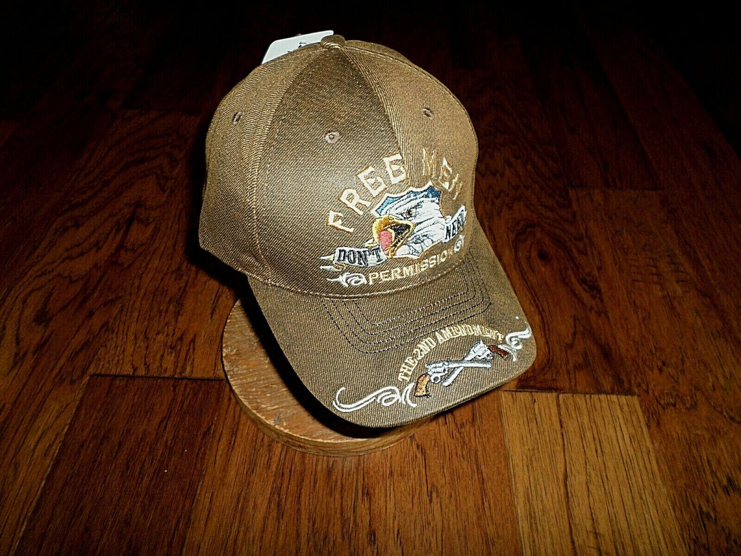 FREE MEN 2nd AMENDMENT PREMIUM OILSKIN 6 PANEL CAP EMBROIDERED HAT