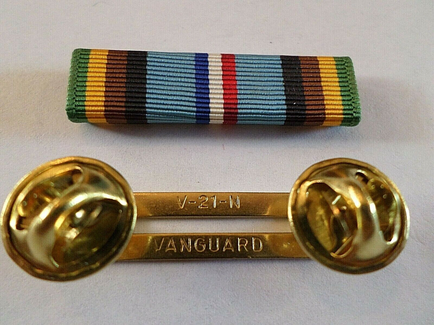 ARMED FORCES EXPEDITIONARY MEDAL RIBBON WITH BRASS RIBBON HOLDER