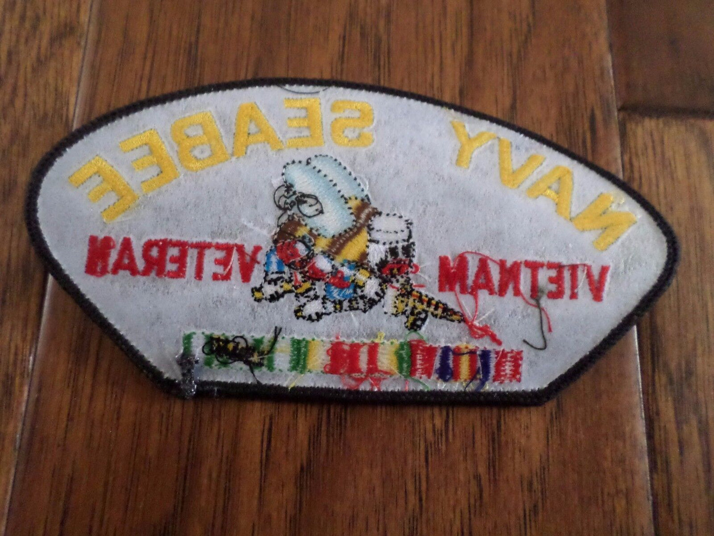 U.S MILITARY NAVY SEABEE VIETNAM VETERAN HAT PATCH  3" X 5"