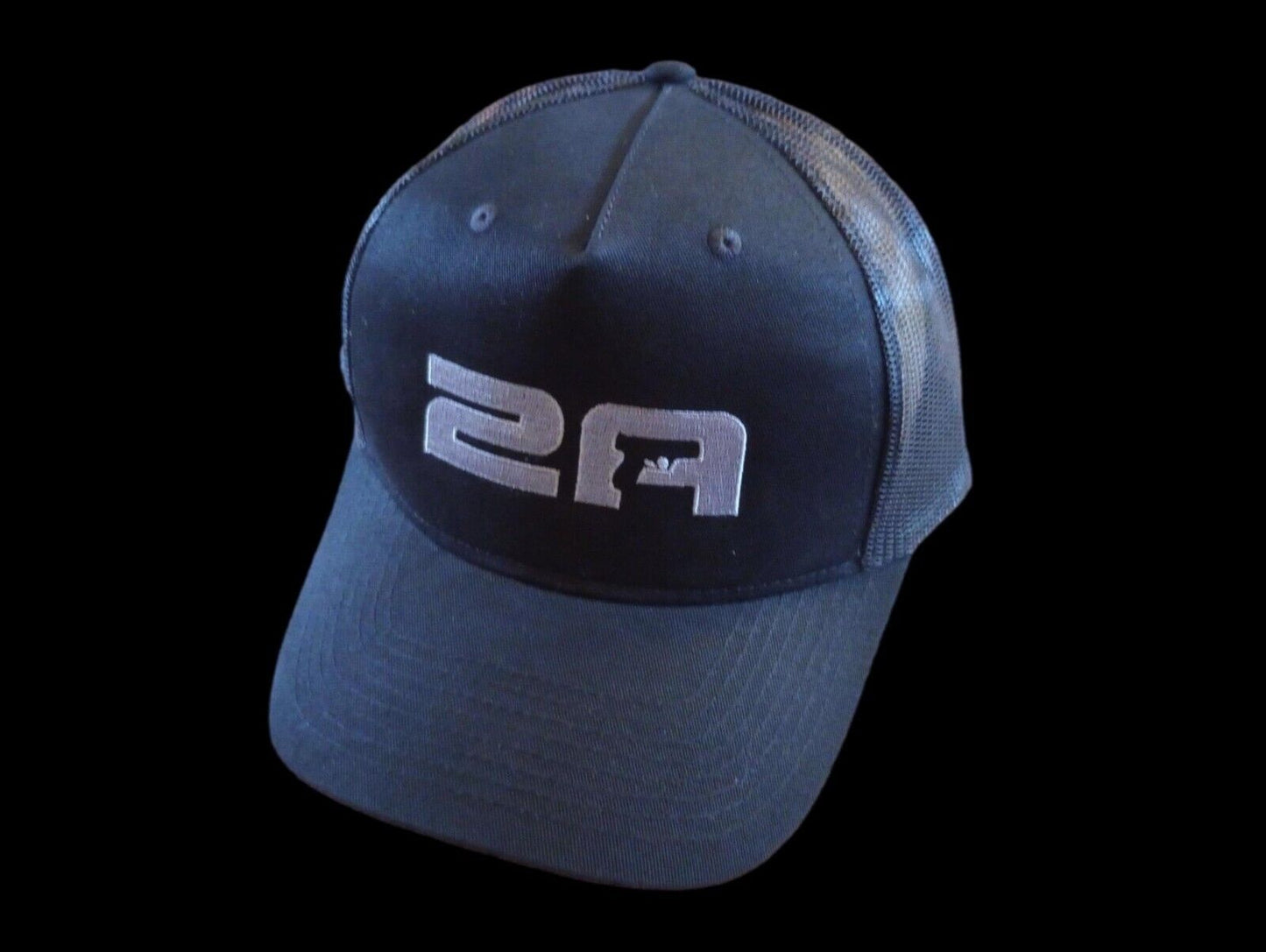 2nd Amendment Hat Baseball Cap 2A Handgun MeshBack