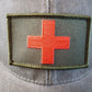 MEDIC RED CROSS MILITARY HAT OD GREEN MASH BASEBALL CAP H&L PATCH