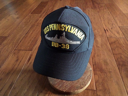 USS PENNSYLVANIA BB-38 U.S NAVY SHIP HAT U.S MILITARY OFFICIAL BALL CAP USA MADE