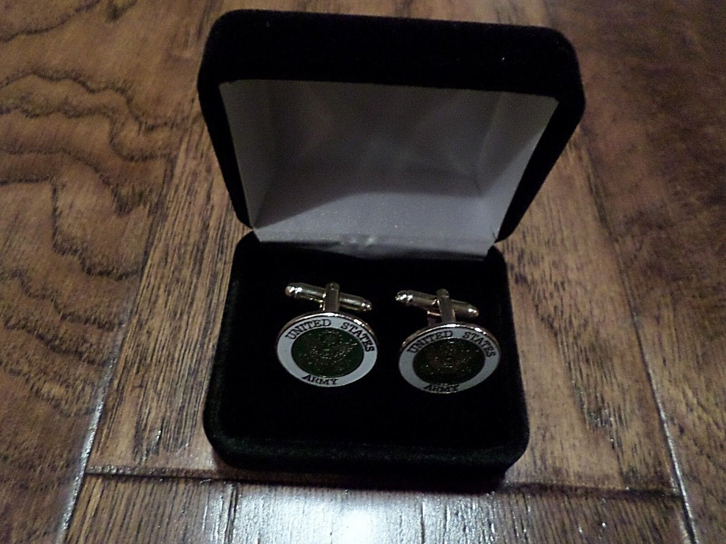 U.S MILITARY ARMY CUFFLINKS WITH JEWELRY BOX 1 SET CUFF LINKS BOXED