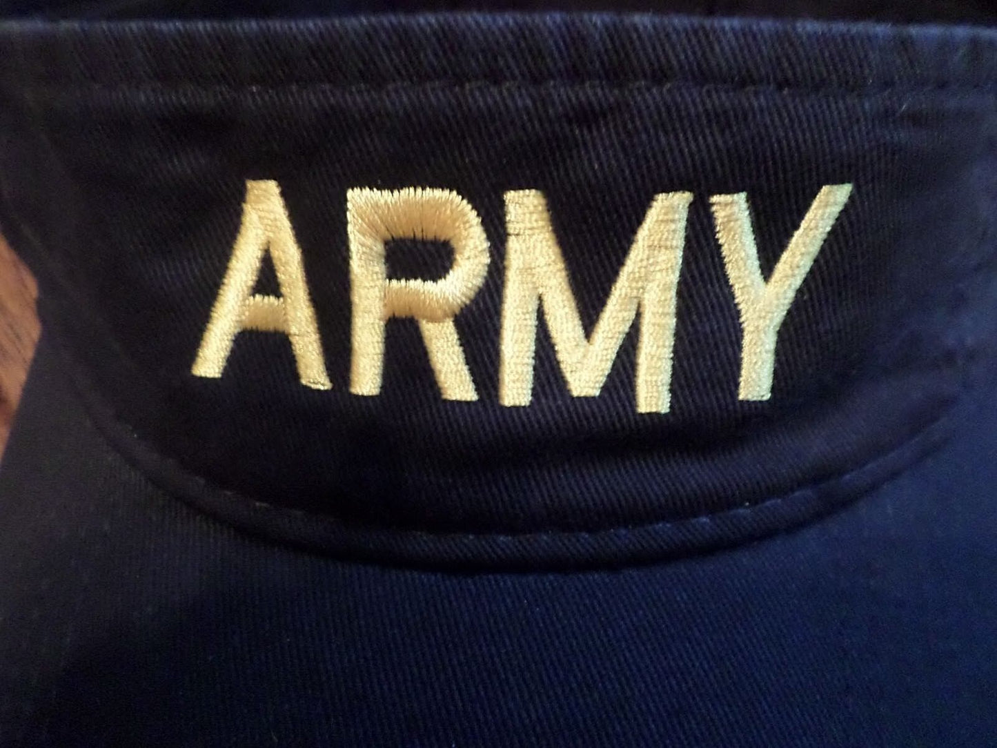 U.S  ARMY SUN VISOR CAP BLACK HAT WITH EMBROIDERED YELLOW ARMY