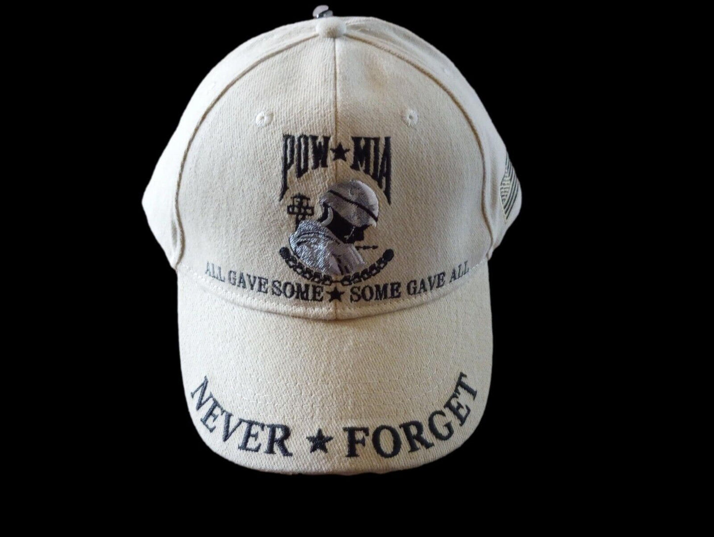 POW MIA HAT MILITARY PRISONER OF WAR MISSING IN ACTION CAP KHAKI