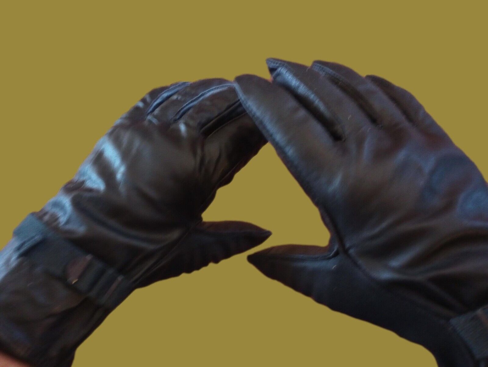 U.S MILITARY STYLE D-3A LEATHER GLOVES LIGHT WEIGHT SIZE 5 LARGE W/LIN ...