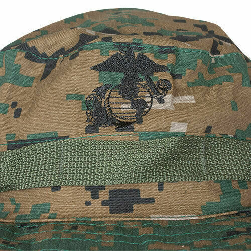 MARINE CORPS BOONIE HAT USMC DIGITAL WOODLAND CAMOUFLAGE XL 7 3/4 USA MADE