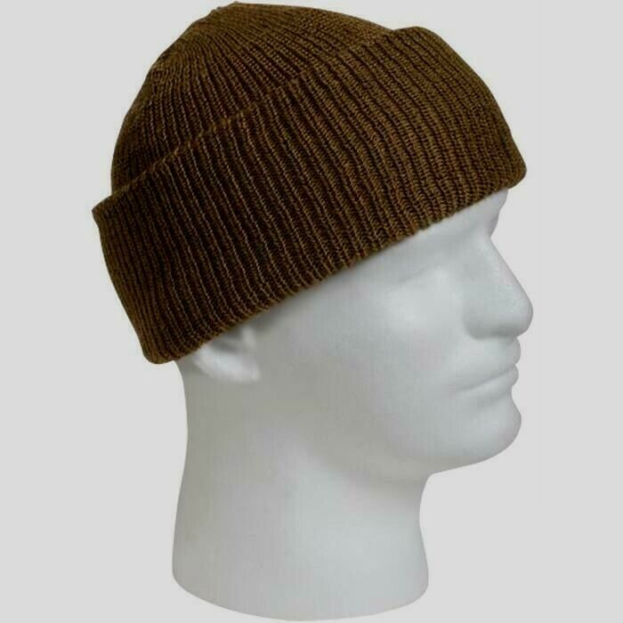 NEW GENUINE MILITARY WATCH CAP BROWN 100% WOOL 2 PLY U.S.A MADE BEANIE