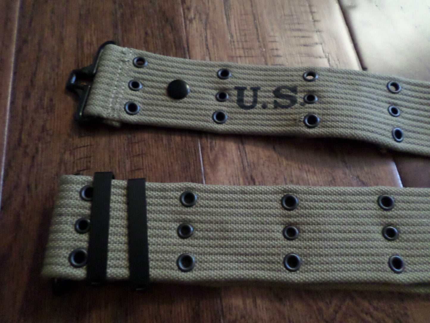 WWII US MILITARY M-1910 PISTOL COMBAT BELT ADJUSTABLE KHAKI REPRODUCTION