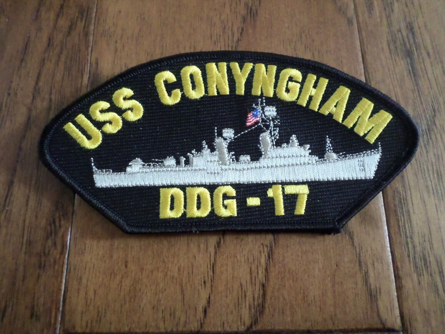 U.S NAVY SHIP HAT PATCH USS CONYNGHAM DDG-17 SHIP PATCH U.S.A MADE HEAT TRANSFER