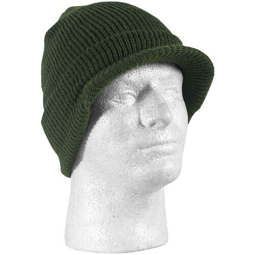 NEW GENUINE MILITARY OD GREEN JEEP WATCH CAP 100% WOOL 2 PLY U.S.A MADE BEANIE