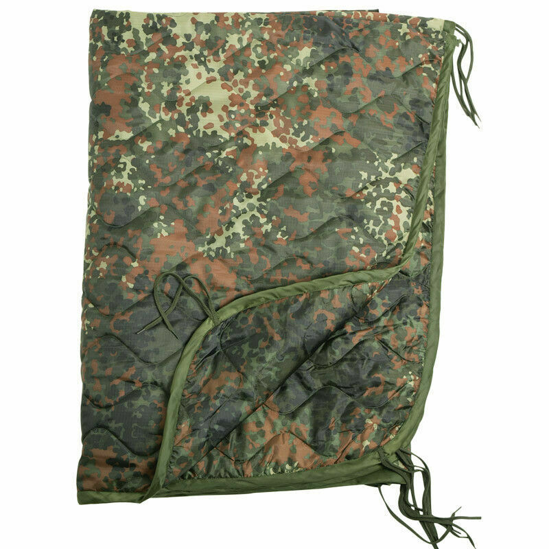 German Military style Poncho Liner Wet Cold Weather Flecktarn Camouflage Blanket