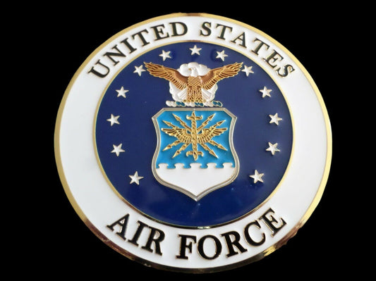 U.S AIR FORCE METAL MEDALLION ENAMEL SHADOW BOX PRESENTATION EMBLEM PLAQUE 4 X 4