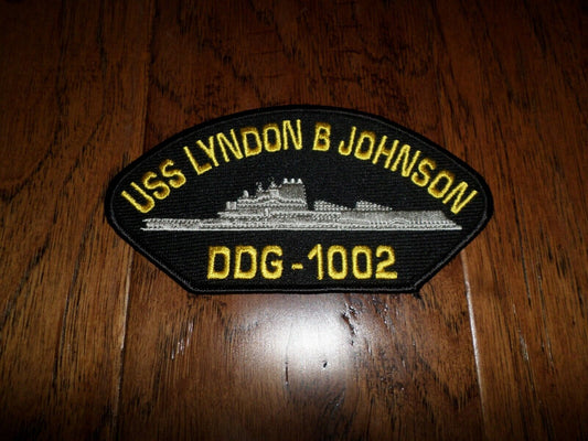 U.S NAVY SHIP HAT PATCH USS LYNDON B JOHNSON DDG-1002 SHIP PATCH HEAT TRANSFER