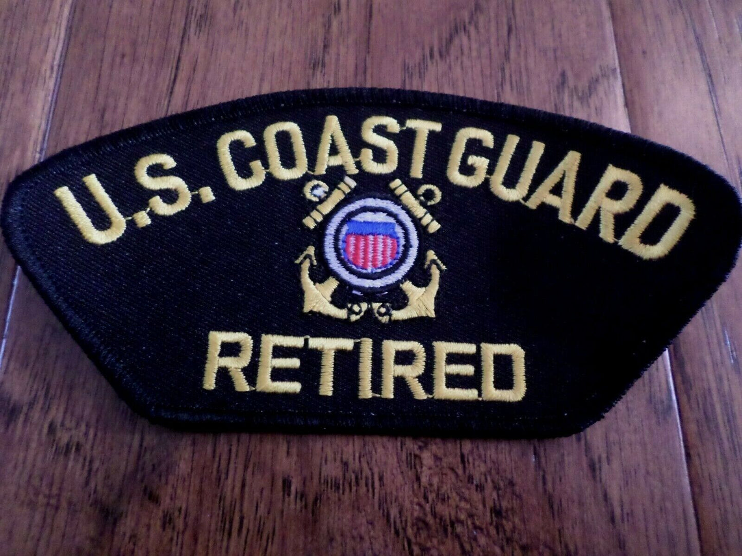 U.S COAST GUARD RETIRED HAT PATCH HEAT TRANSFER 5 1/4" X 2 3/4" INCHES