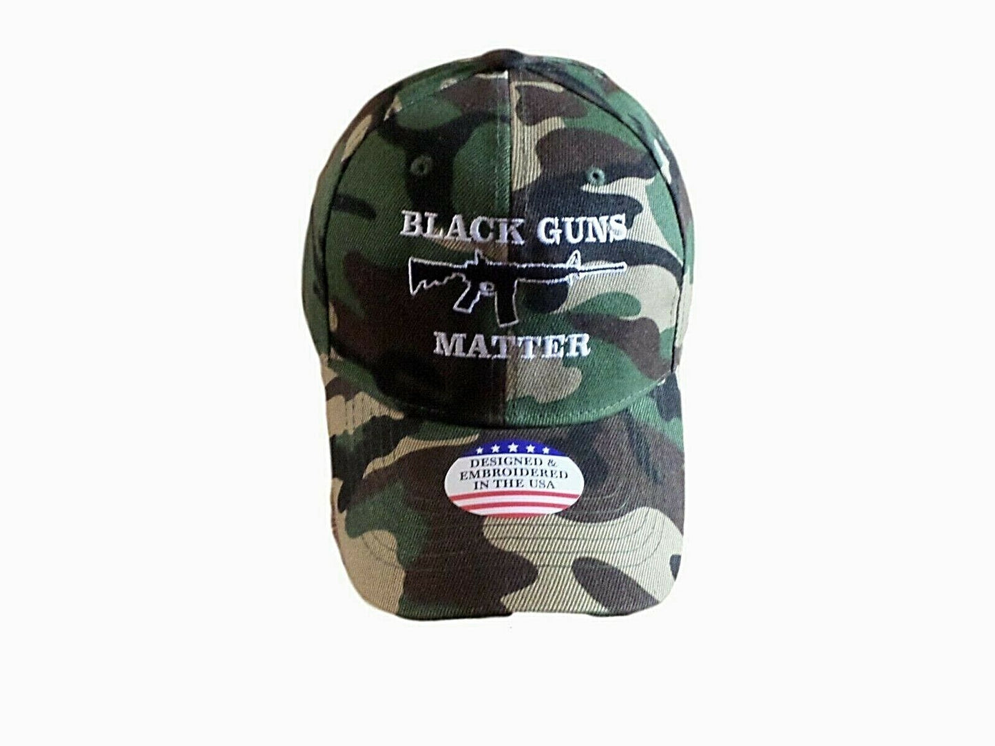 BLACK GUNS MATTER 6 PANEL CAP EMBROIDERED HAT CAMOUFLAGE 2nd AMENDMENT