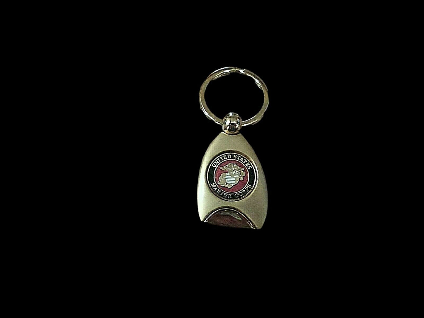 U.S MILITARY MARINE CORPS KEY CHAIN RING USMC EGA GOLD METAL KEY RING