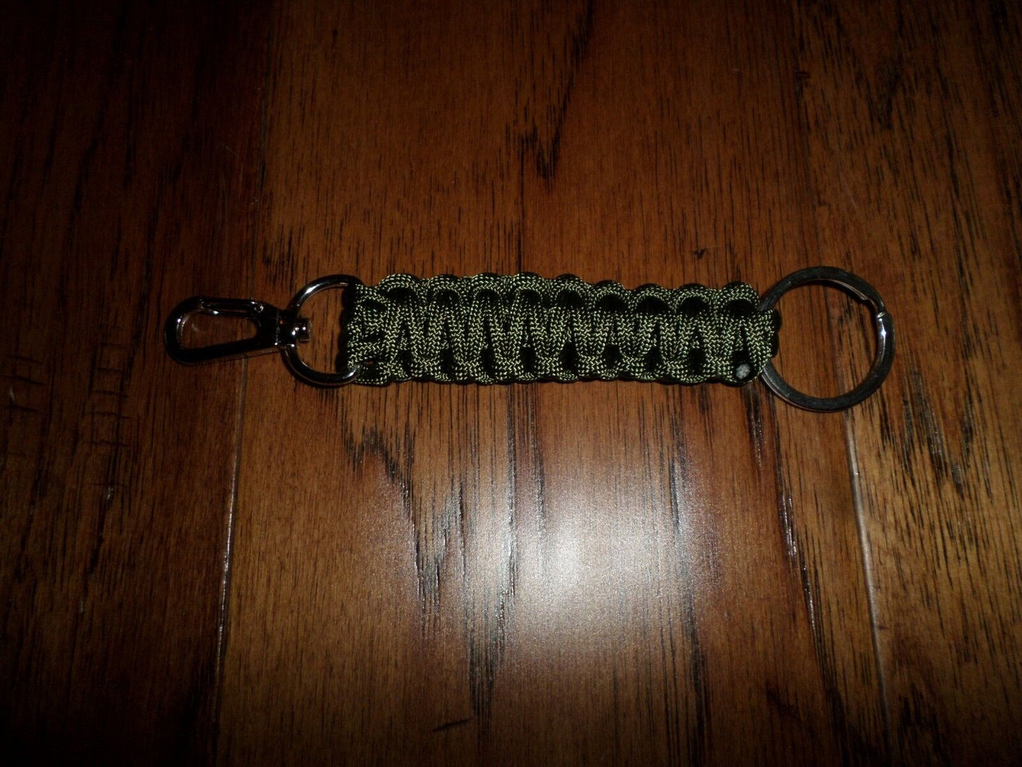 OD GREEN OR BLACK PARACORD KEY CHAINS  WITH SPLIT RING AND BELT OR BAG CLASP