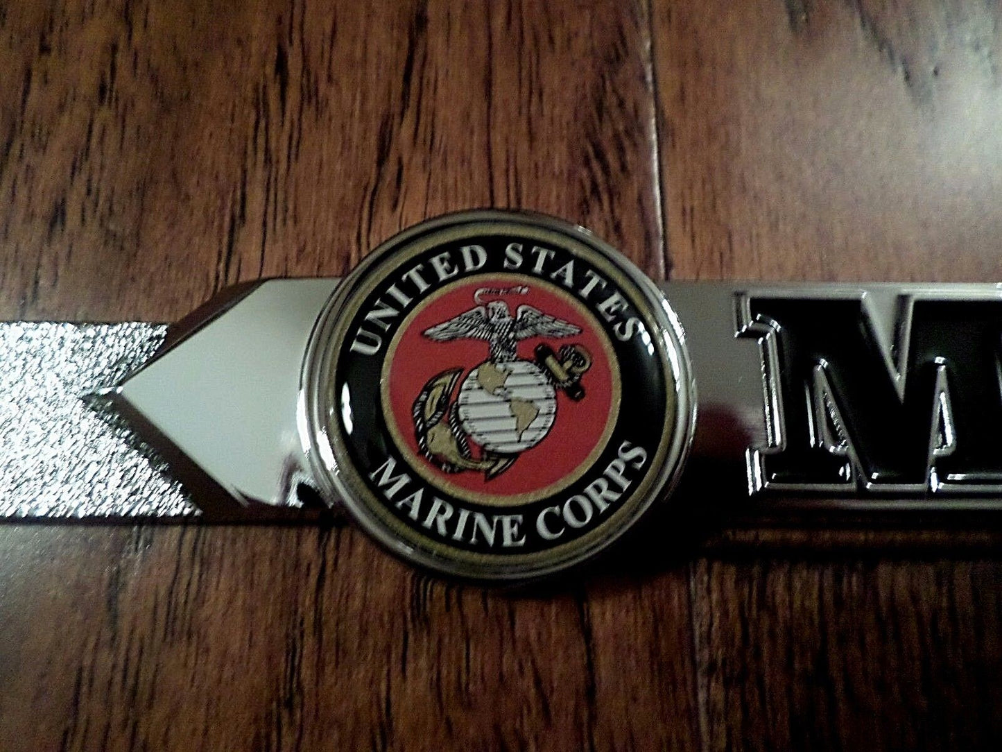 U.S MARINE CORPS RETIRED USMC HEAVY DUTY 3D METAL LICENSE PLATE FRAME