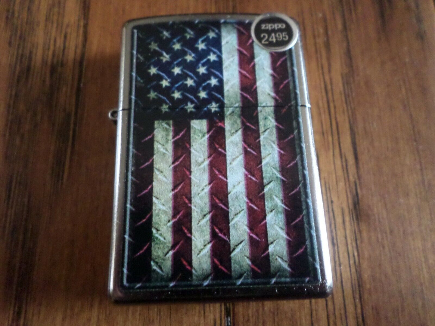 UNITED STATES FLAG ZIPPO LIGHTER INDUSTRIAL STREET CHROME U.S AMERICAN FLAG