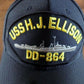 USS H.J ELLISON DD-864 NAVY SHIP HAT U.S MILITARY OFFICIAL BALL CAP U.S MADE
