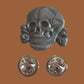 SKULL AND BONES HAT PIN LAPEL DOUBLE POST PIN NEW IN BAGS